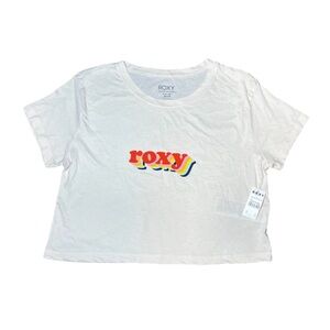 Roxy Beige Boxy Crop Top Ladies Medium NWT
